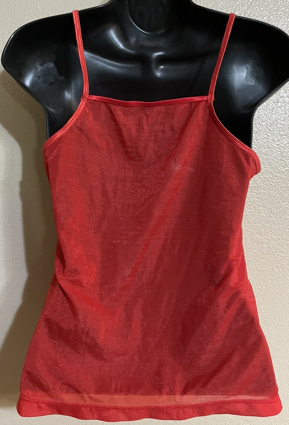 Jennifer Kelly JKS173 Red Lace Sheer L Cami Camisole Tank