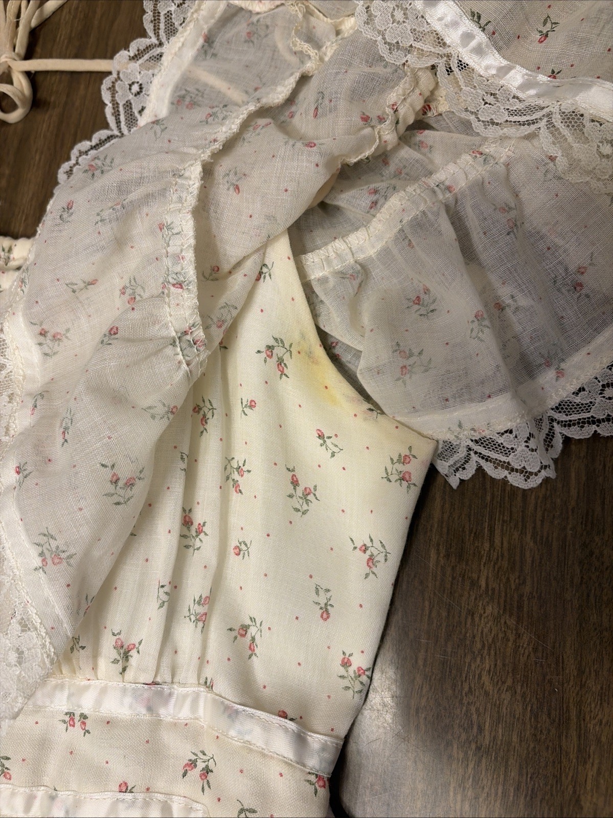 Vtg 70s Gunne Sax Cream Tiered Dress Floral Prairie Cottage Core READ