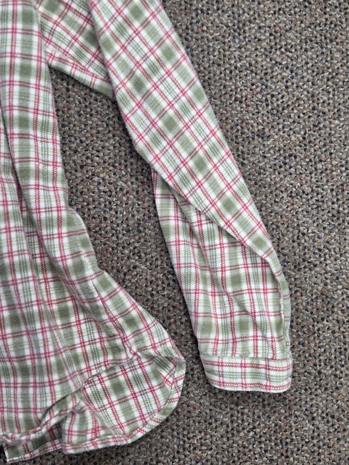Vintage Woolrich Womens Extra Large XL Plaid Green Red Flannel Long Sleeve Shirt