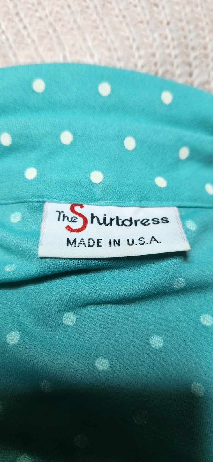 1970’s Vintage Sears „The Shirtdress” polka dot polyester pockets, tie belt 8-10