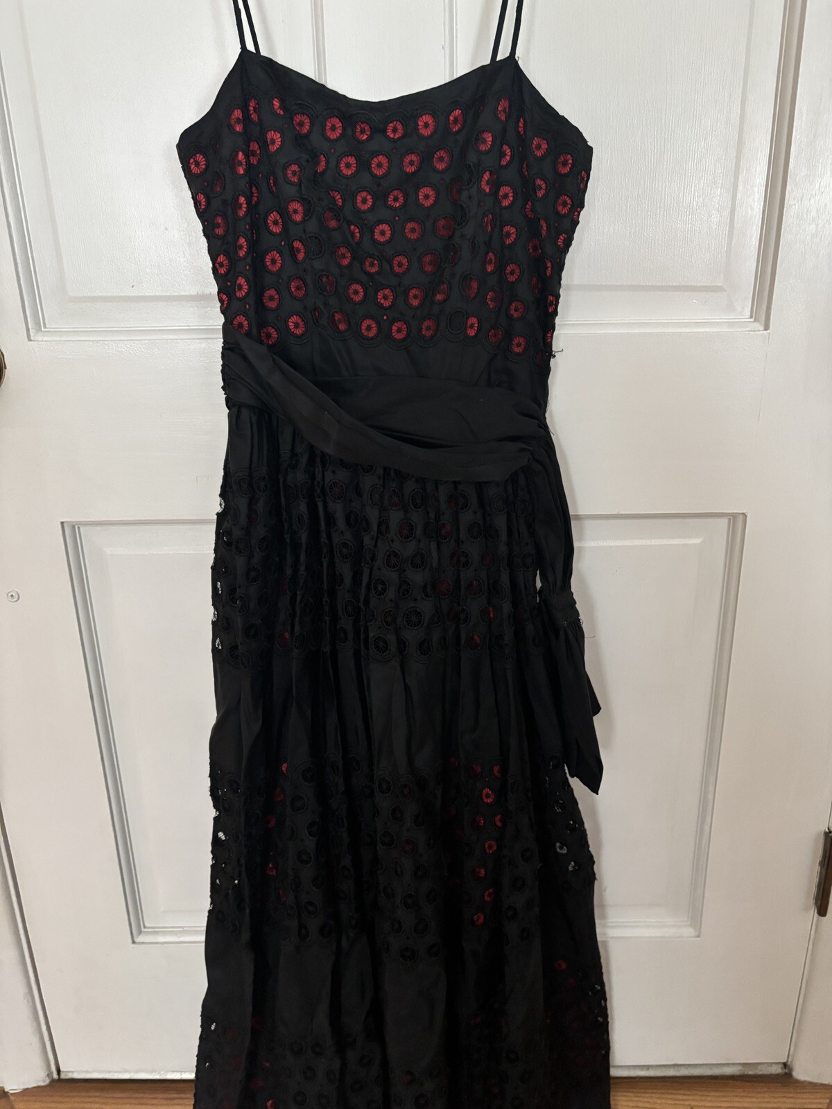 1940s vintage antique dance dress red/black Fred Perlberg