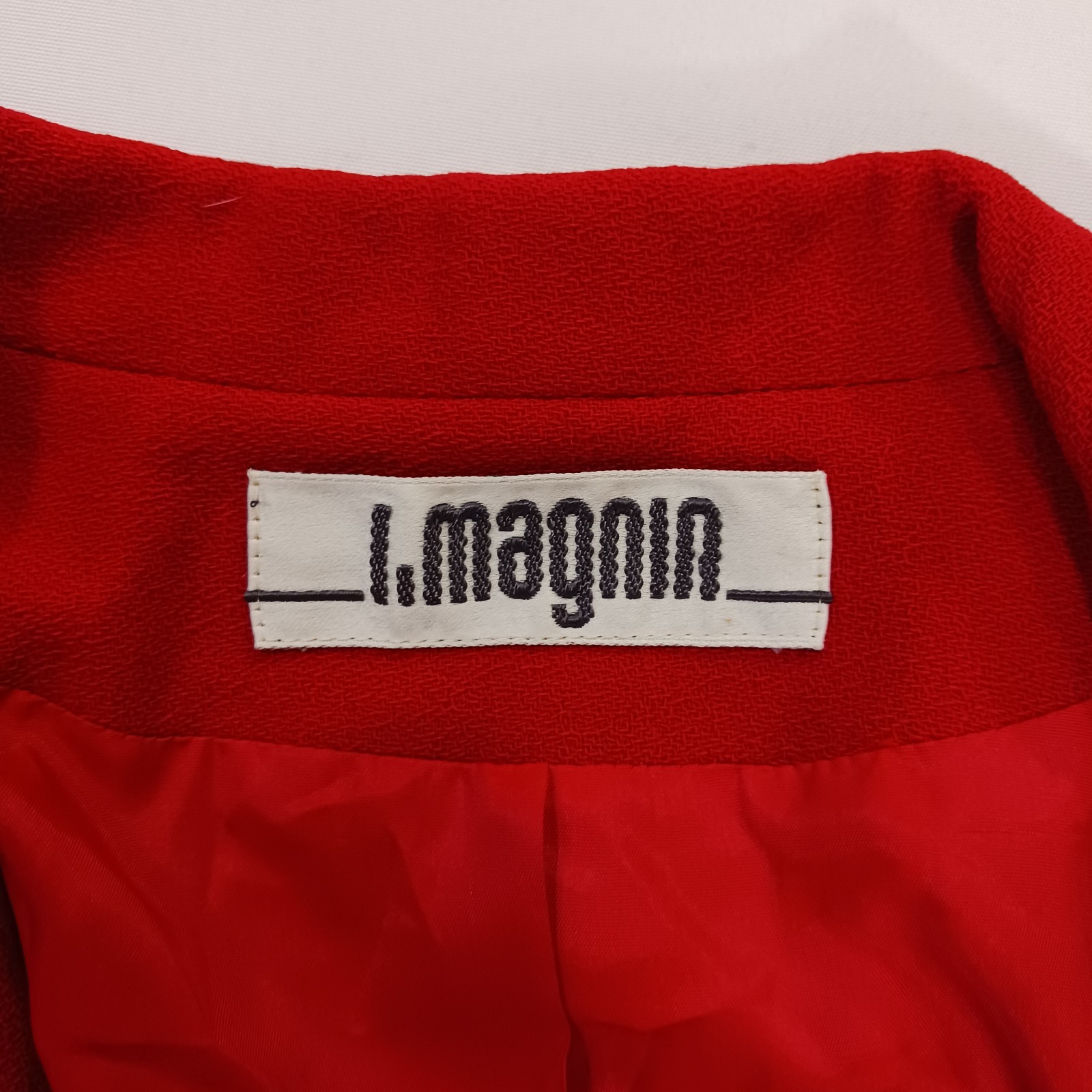 Vintage I. Magnin David Hayes Women’s Red 100% Pure Wool Blazer Jacket Size 14