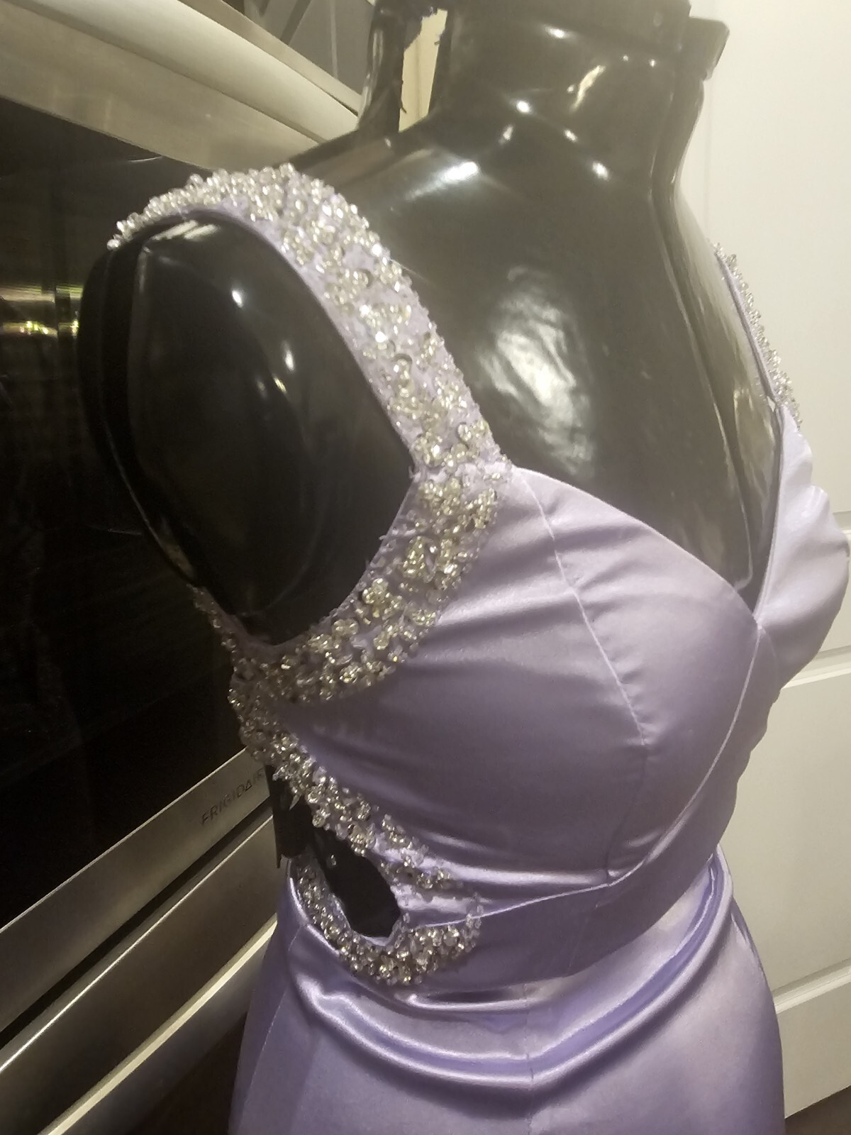 Vintage Cache Purple Beaded Sequin Backless long Gown Xs-small