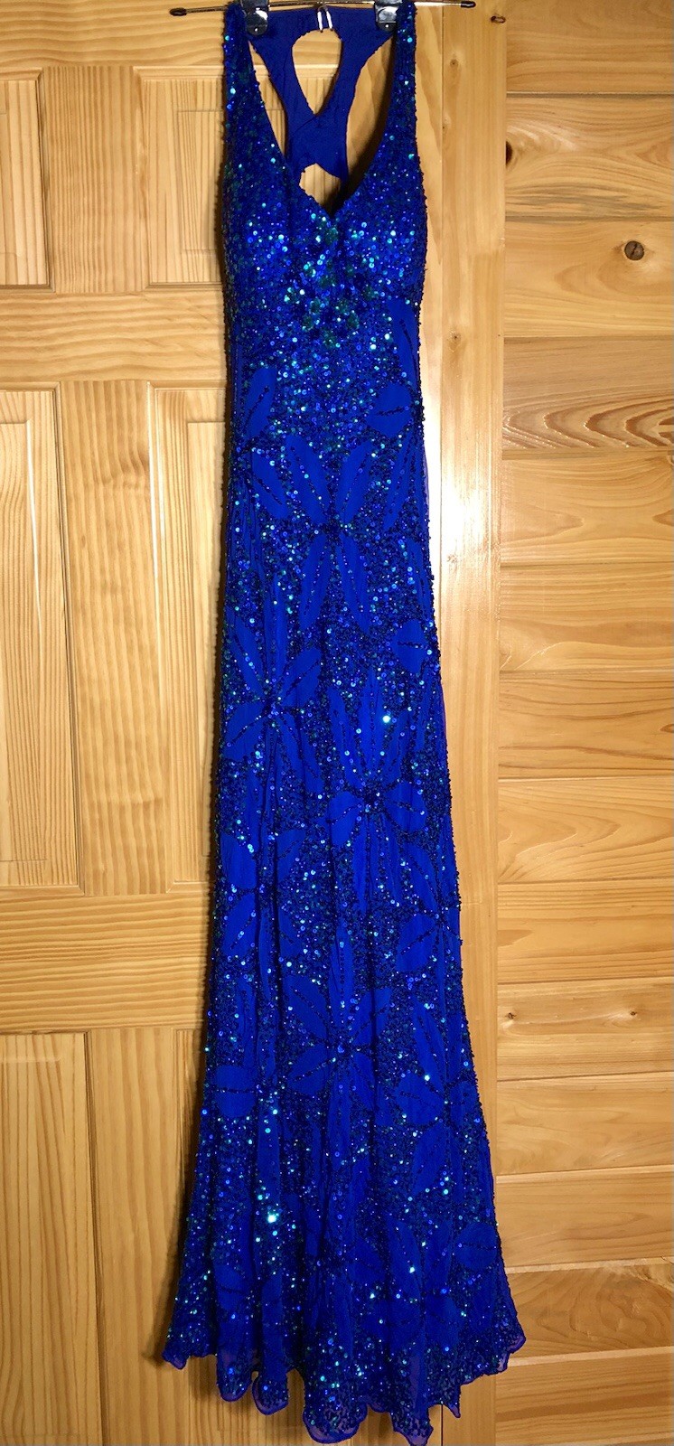 Dillards Royal Blue Sequin Formal Gown Size 810