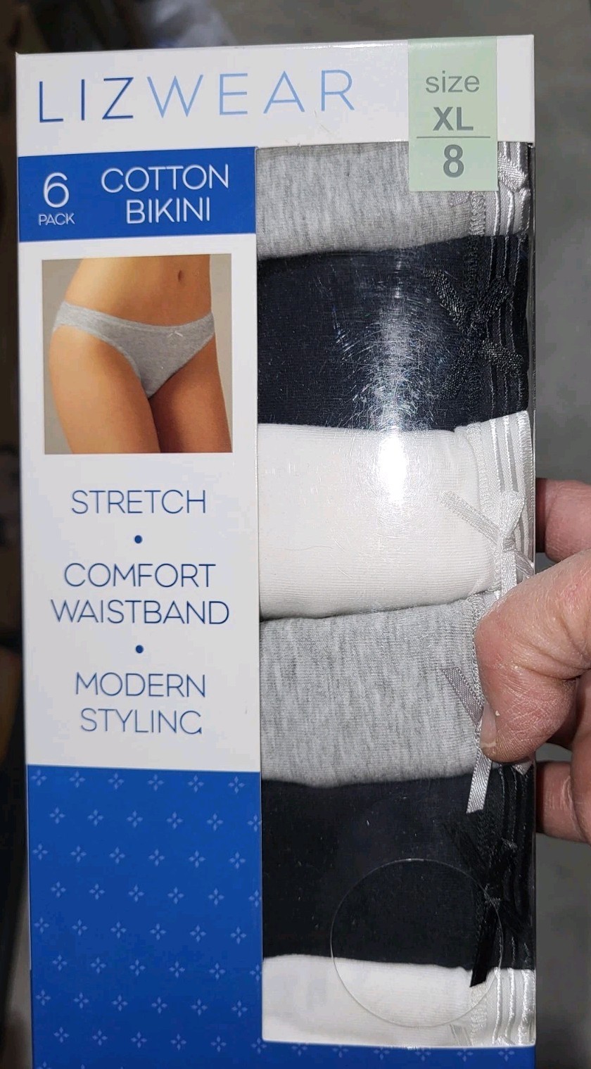 Lizwear 6 Pack Modern Styling Bikini Panty Heather Coal Size XL 8