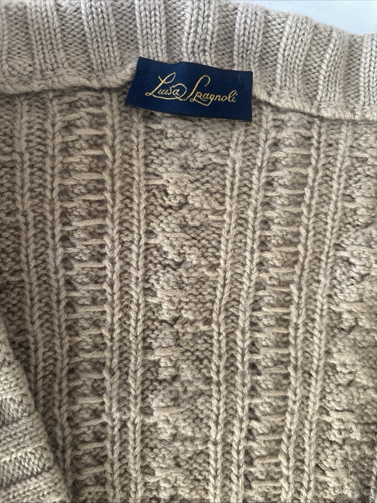 Luisa Spagnoli Vintage 80’ Blue Label Collection 100% Wool Cardigan Small