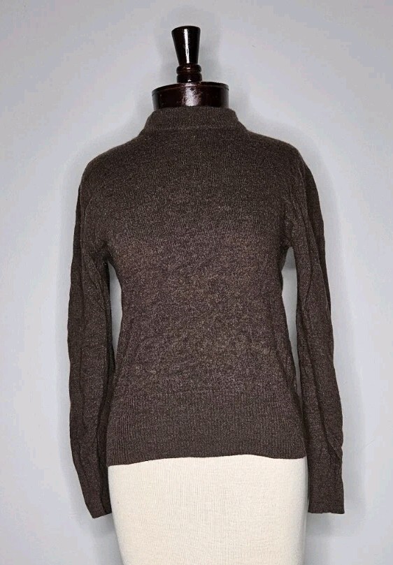 VTG 1960s Dalton Brown Fitted Wool Knit Sweater S/M