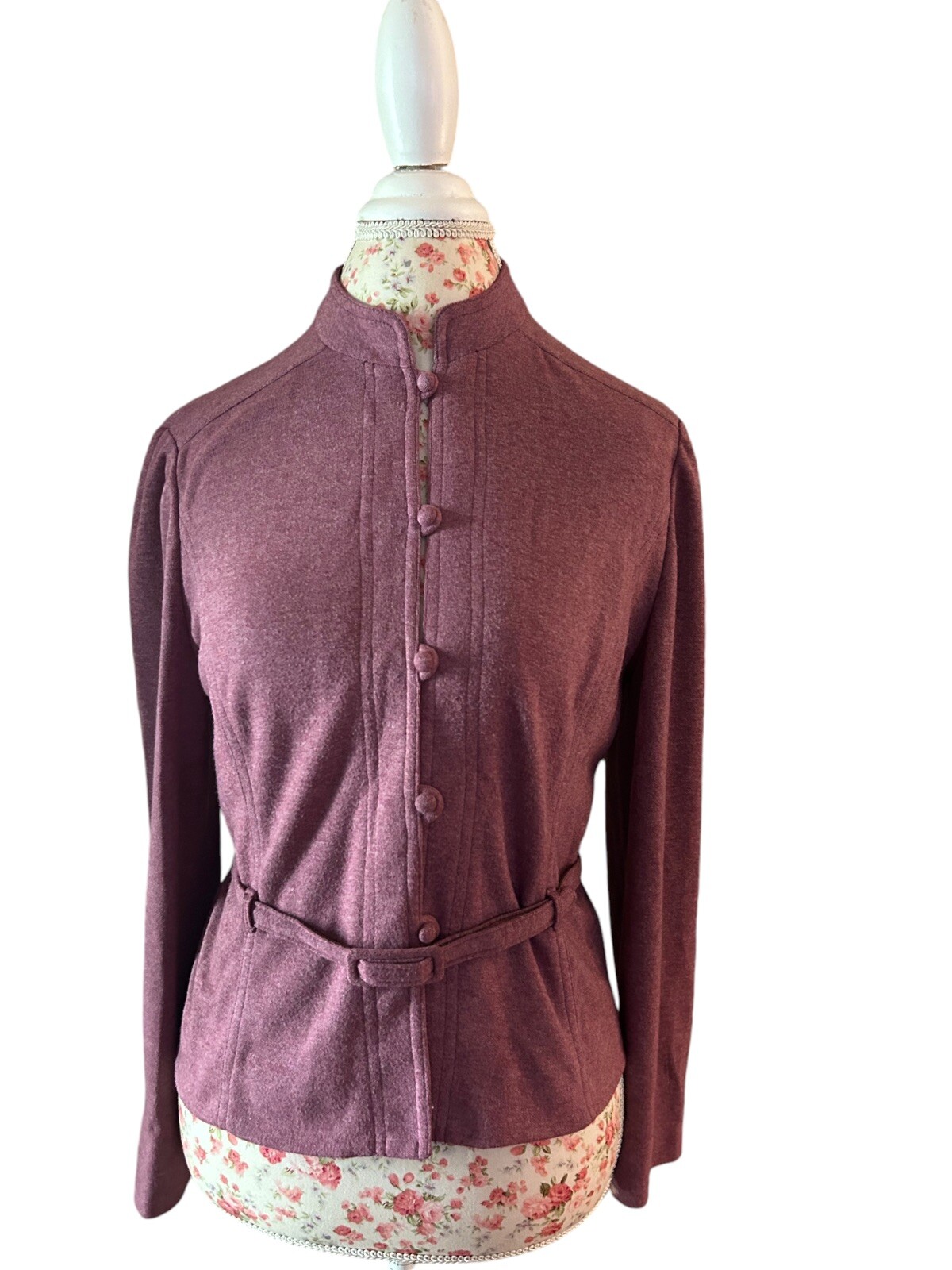 Vintage Leslie Fay 1970’s 1980’s Mauve Rose Belted Fitted Jacket Fall Winter