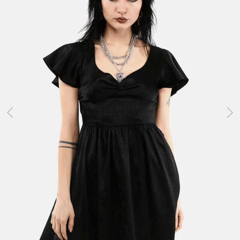 Disturbia Dorian Black Goth Mini Dress Womens Size 4 NWT UK 8 NEW with TAGS