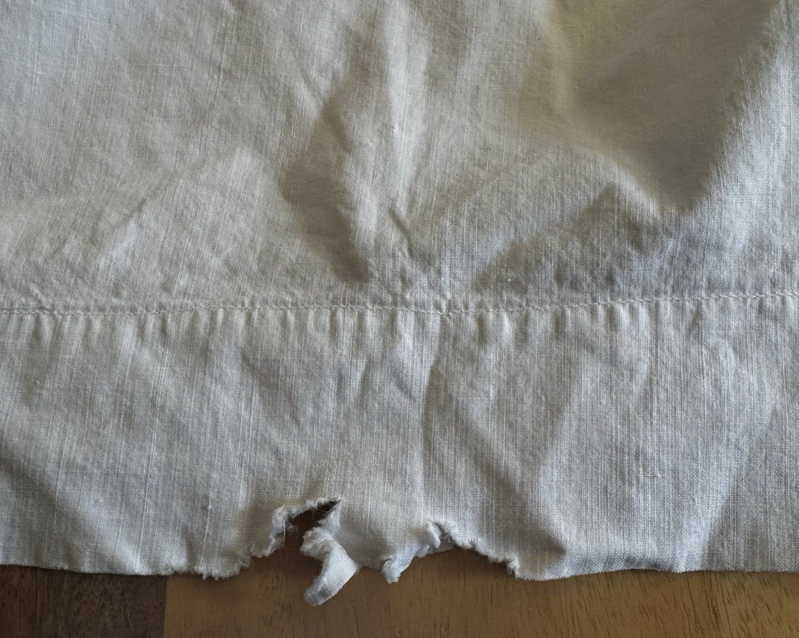 Reenactment Cotton White Night Gown Undergarment With Damage