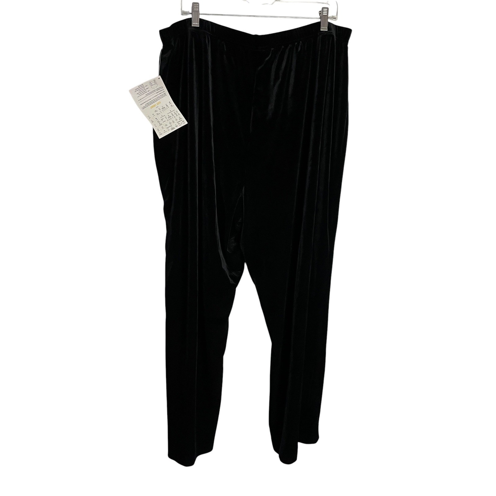 NWT Vtg Victor Costa QVC Womens Velvet Pants Size 3X Black High Waist Stretch