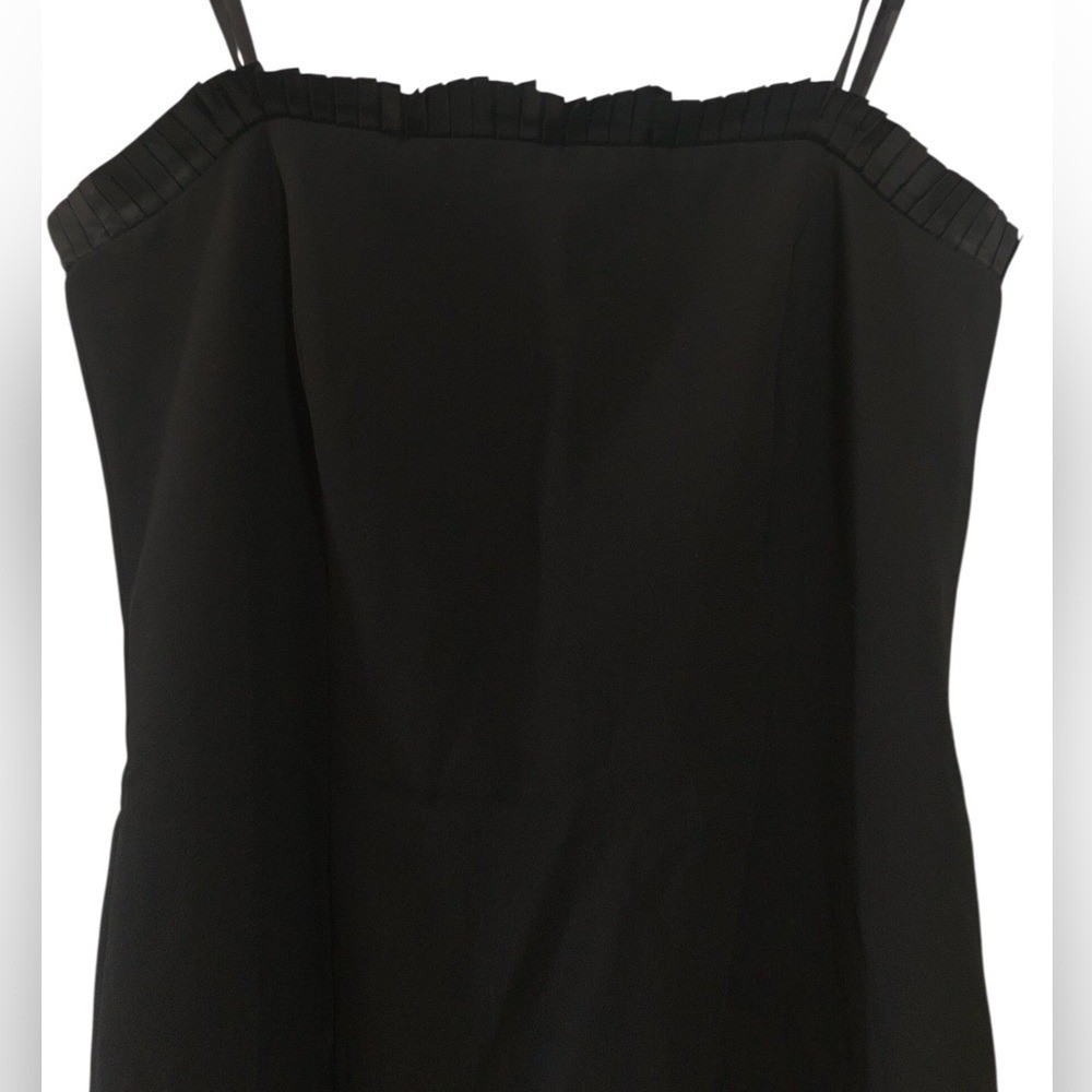Vintage Saks Fifth Avenue Anne Stanley Black Pleated Ruffle Dress Size 12