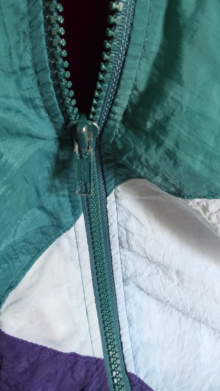 VTG Wilson 80’s Color Block Track Windbreaker Jacket SZ SM Purple Green White 🎾