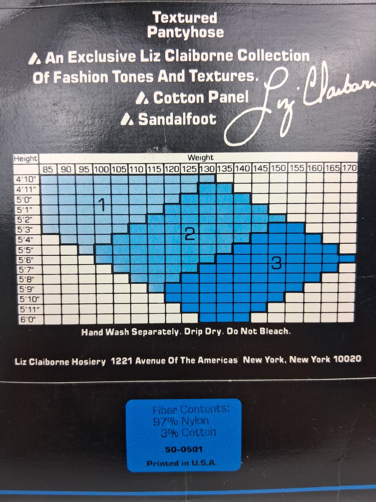 Vtg Liz Claiborne Textured Pantyhose Blue Spruce Dress Dots Size 3 NIP #151