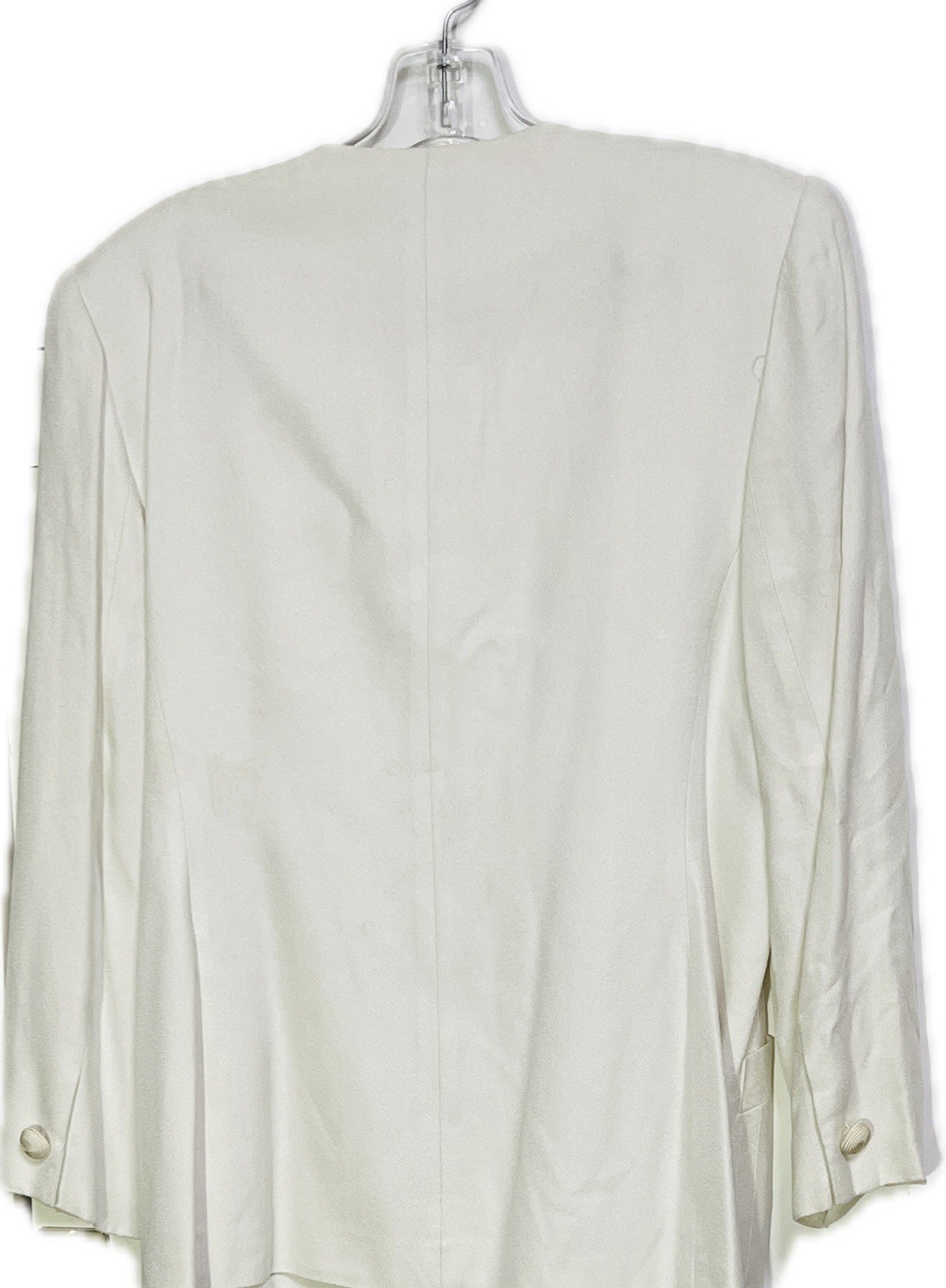 Jacqueline Ferrar Blazer Skirt Suit Set Size 10P Cream Embroidered Chic Vintage