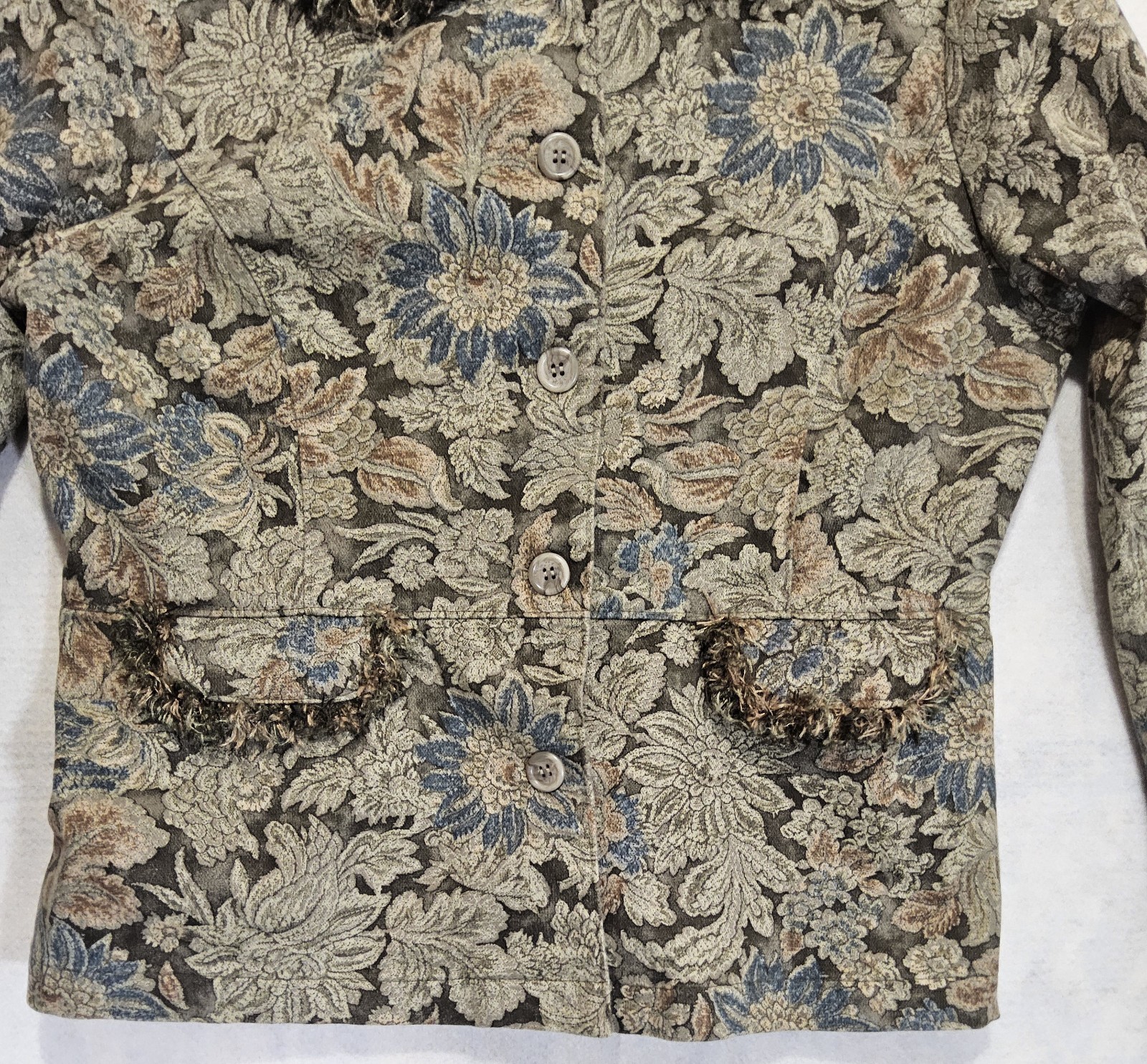 Cottagecore Jacket L Tapestry Floral Bell Sleeve Fairy Whimsy Y2K Country Vtg