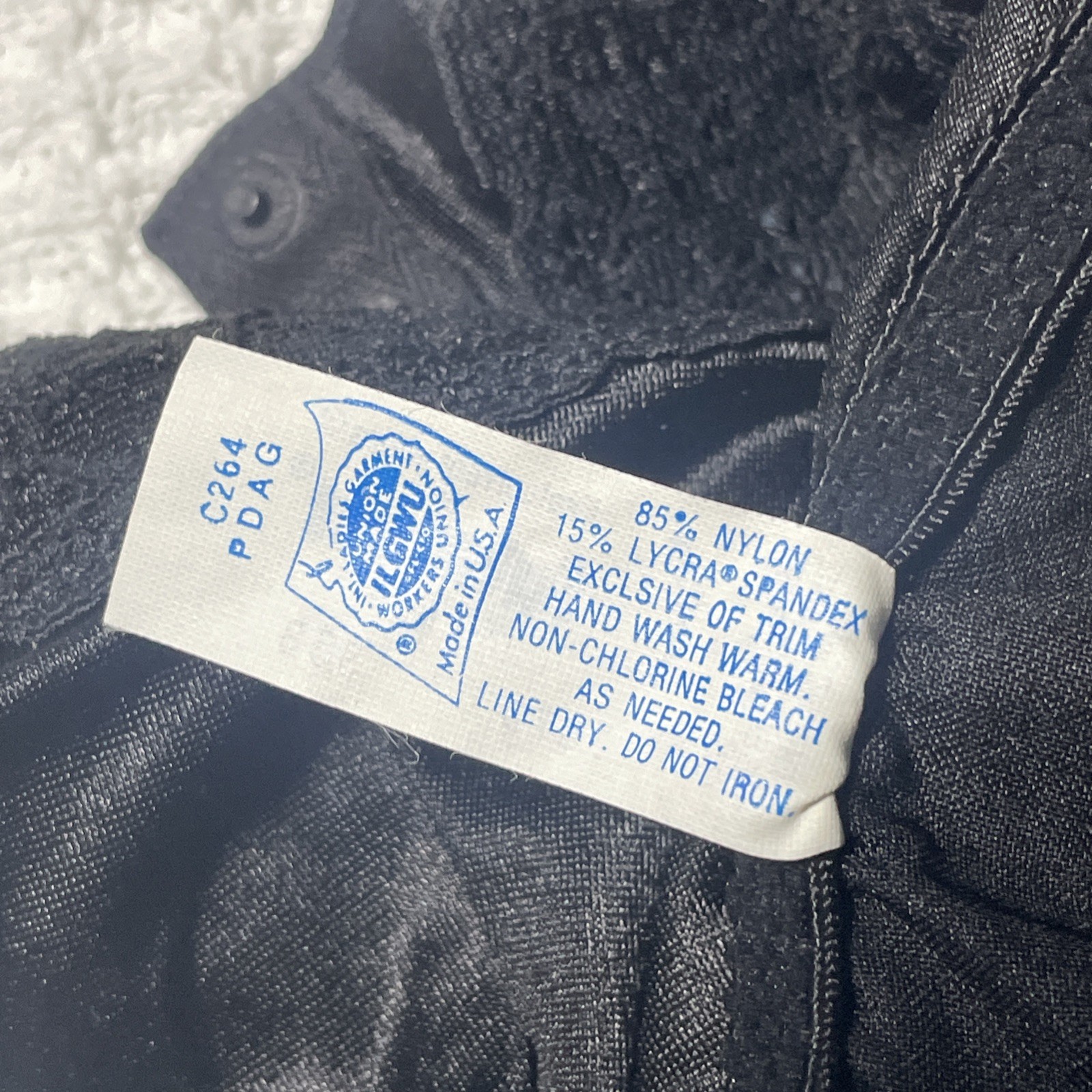 Vtg Subtract Black Push-Up Shapewear Body Suit Sz 36B Union Label 7879 Nylon