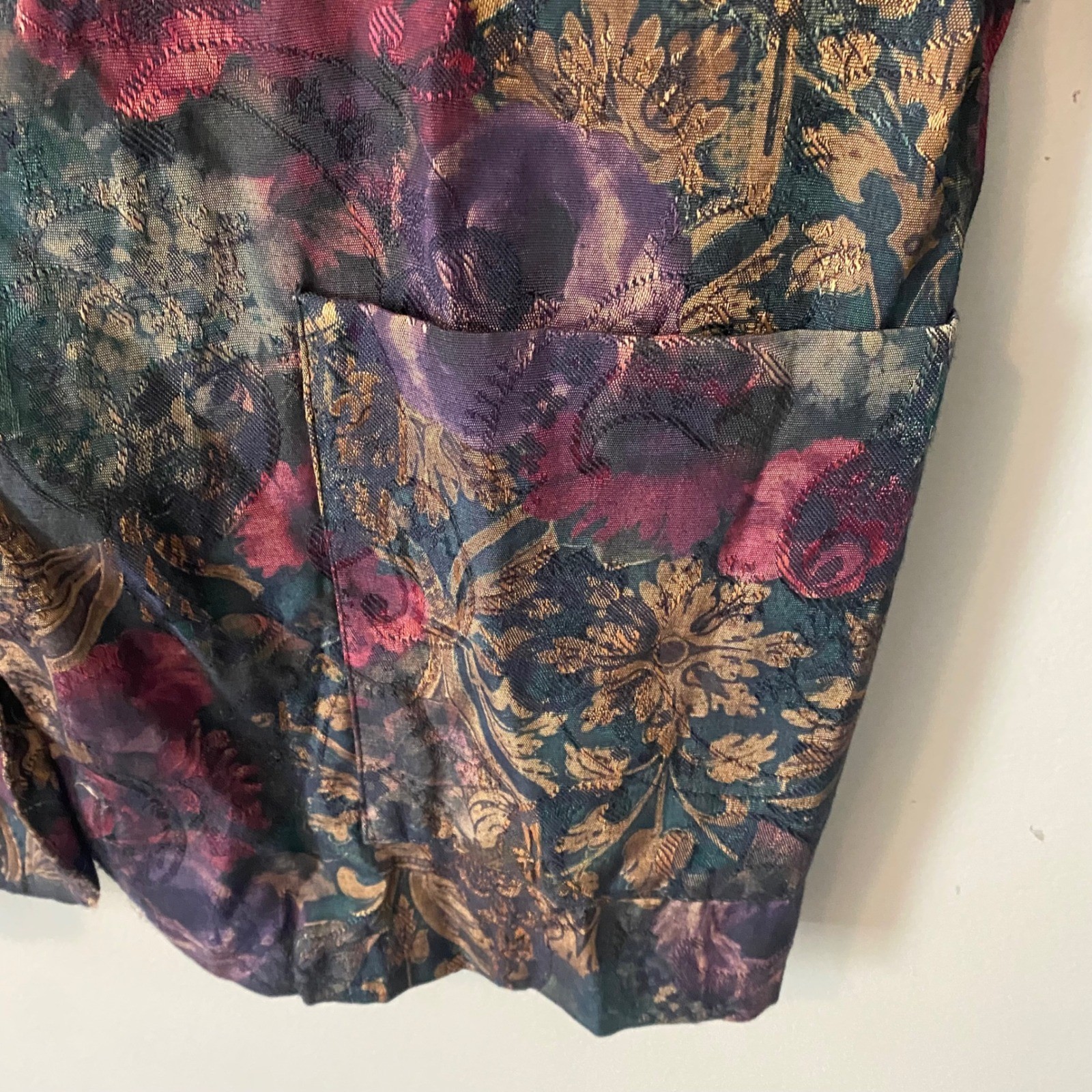 Samantha David Women Sz Med Vintage Floral Brocade Blazer Grandmacore Victorian