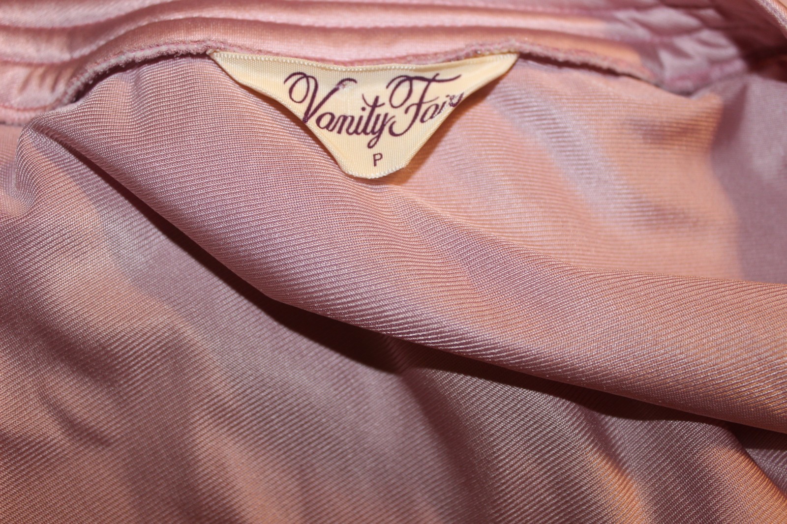 Petite Women’s Vintage VANITY FAIR Mauve Pink 2pc Robe & Gown Set Size P