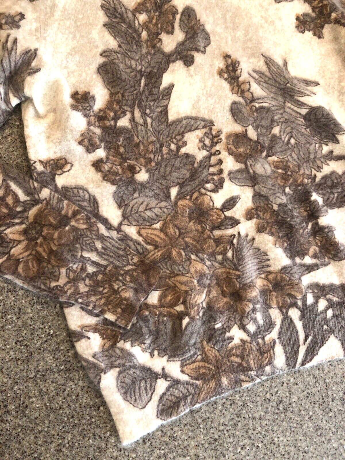 BONNIE BRIAR Italy VTG 60s Wool/Angora Pullover Mock Neck Floral Sweater XS/S