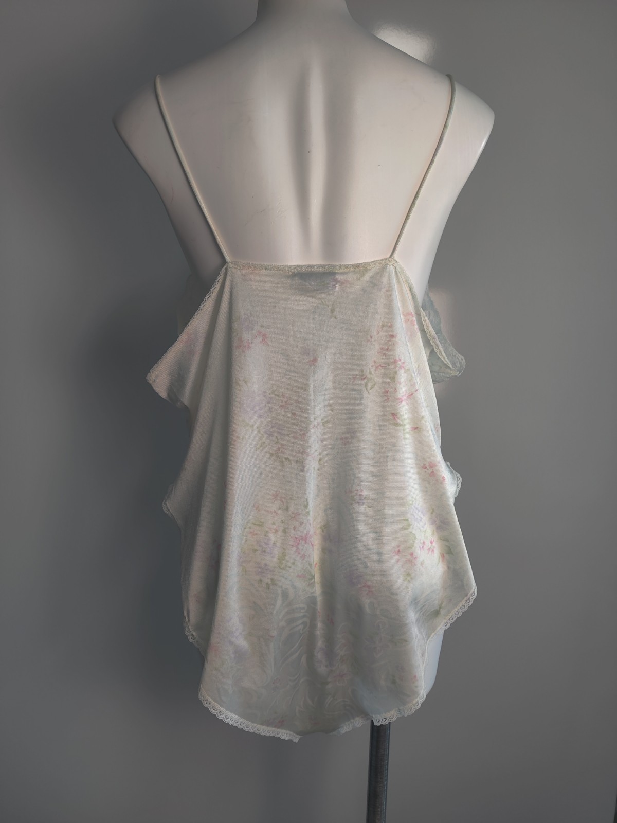 Vintage 80’s Peek-a-boo Teddy Floral Sexy Lace Vassarette XL Made In USA