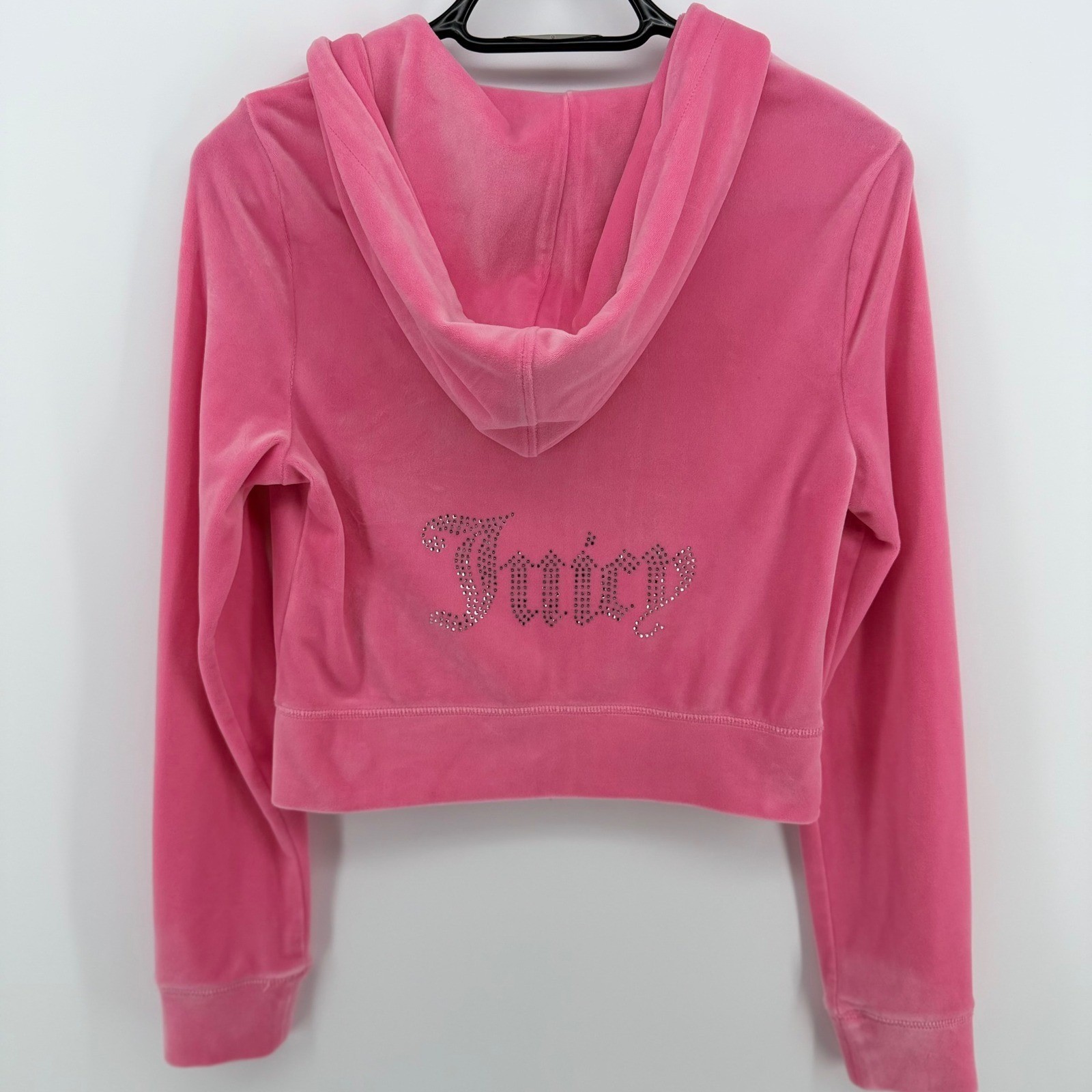 Juicy Couture Pink Velour Tracksuit Set Small Rhinestone Juicy Y2K Hoodie Pants