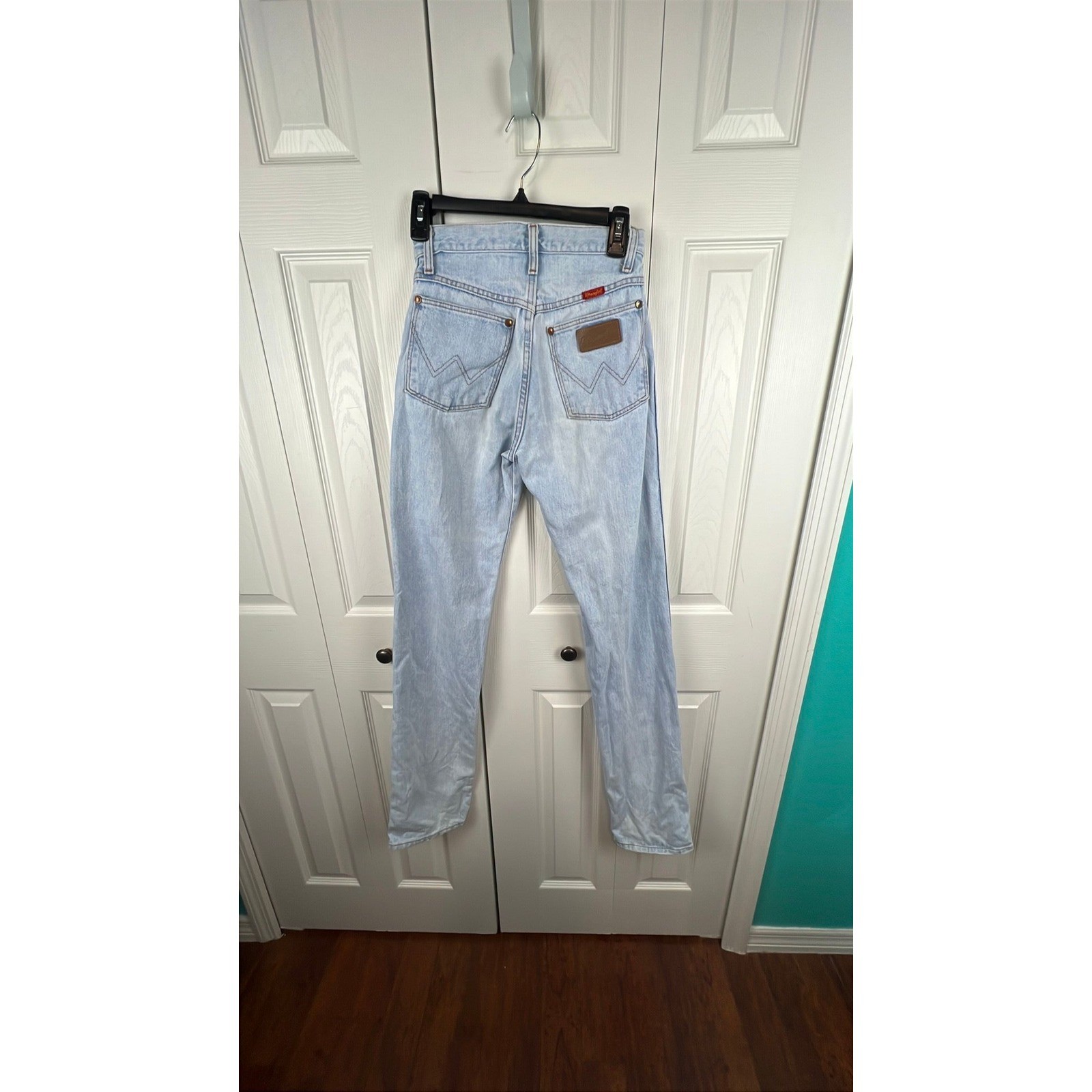 Wrangler 80s Straight Leg Jeans Vintage Western Boho Light Wash Cotton W28 x L36
