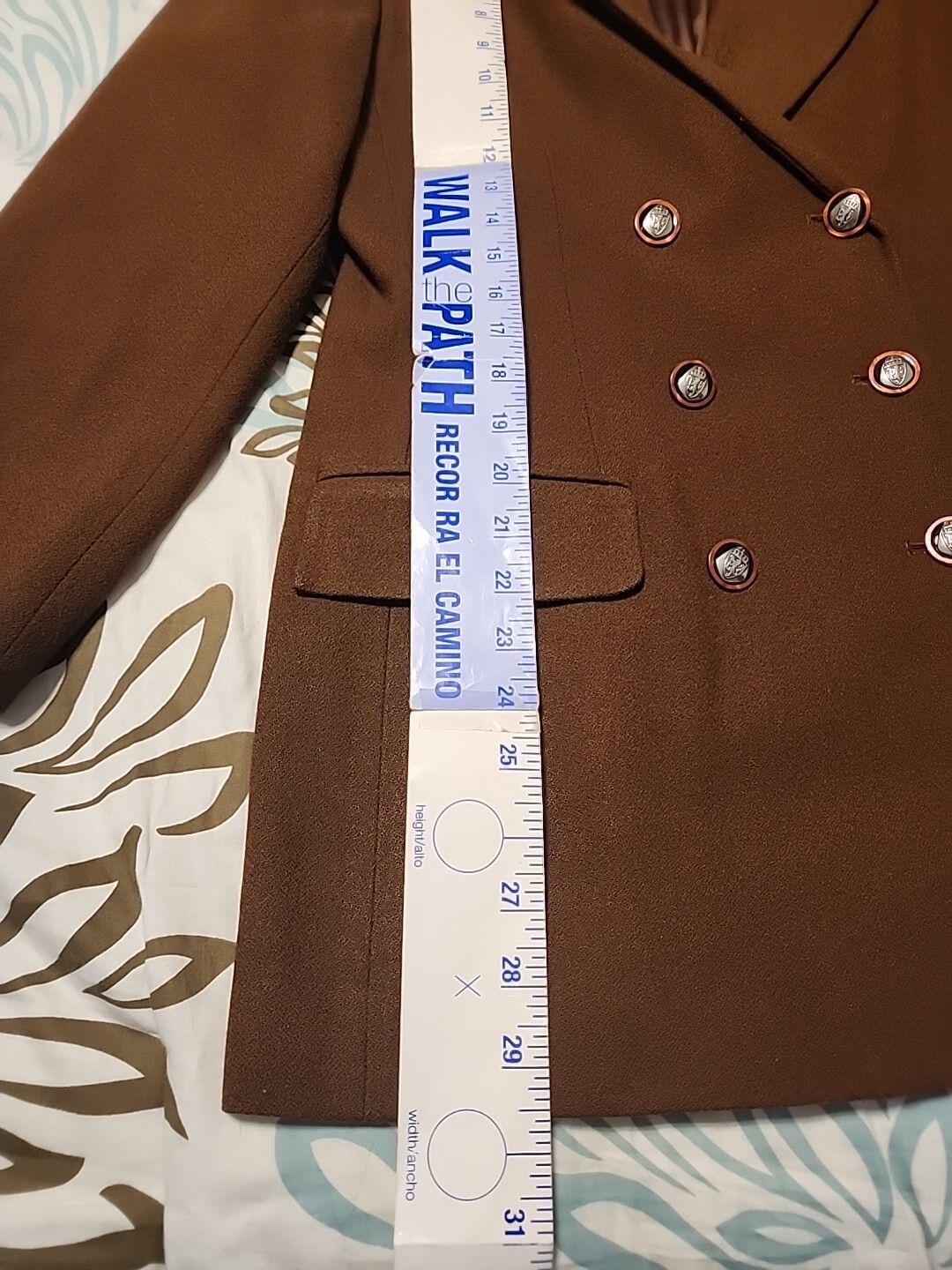 Vtg Oleg Cassini Brown Blazer With Black Velour Trim And Skirt Set Size 10