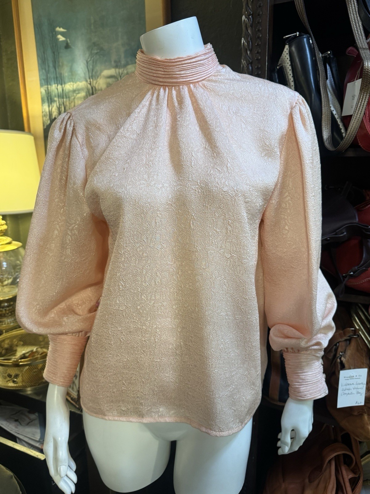 Balenciaga Paris Vintage Blouse Size 6 Circa 1980s Peachy Pink