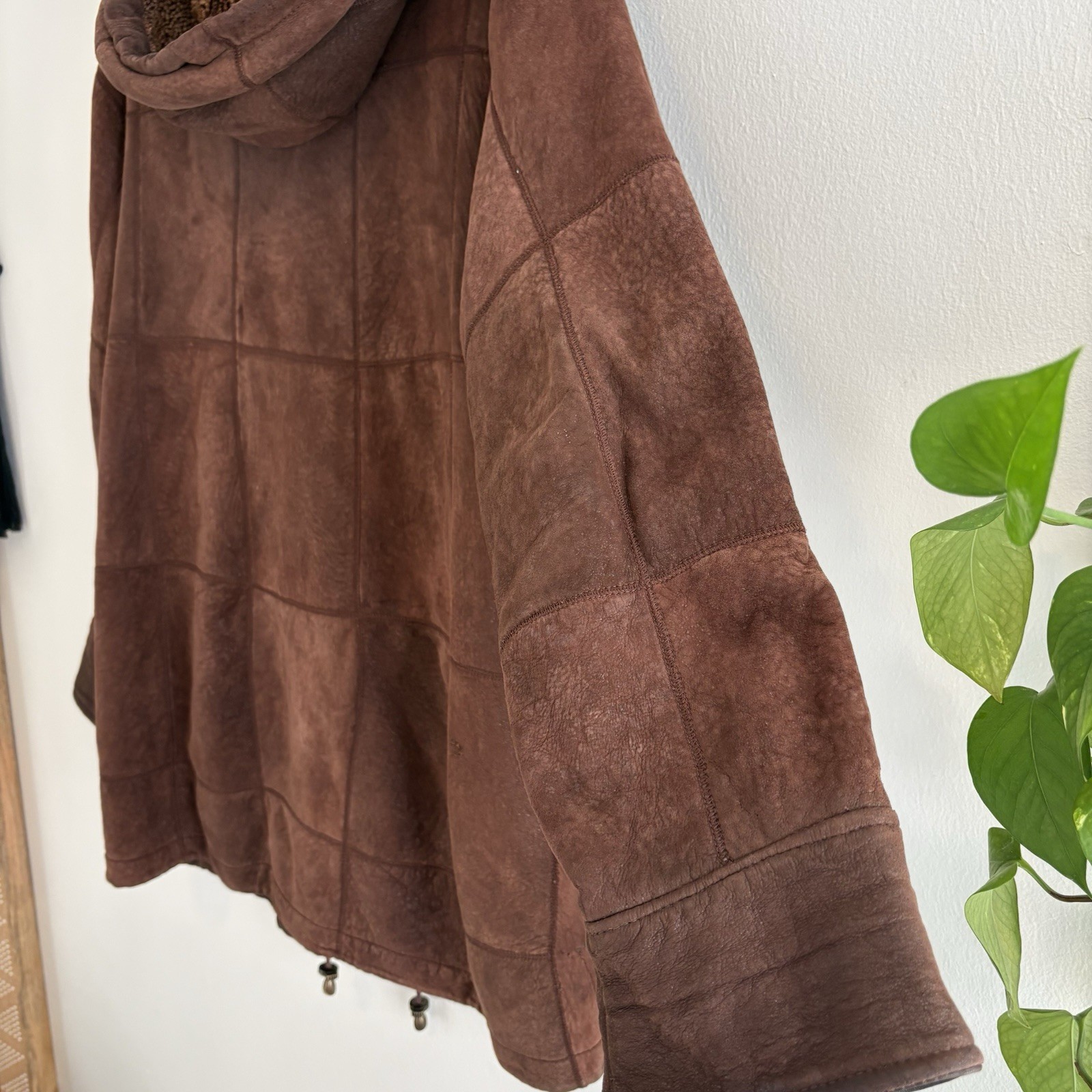 Vintage 70s Genuine Shearling Coat 100% Lambskin Brown Made in Uruguay Size 38 M