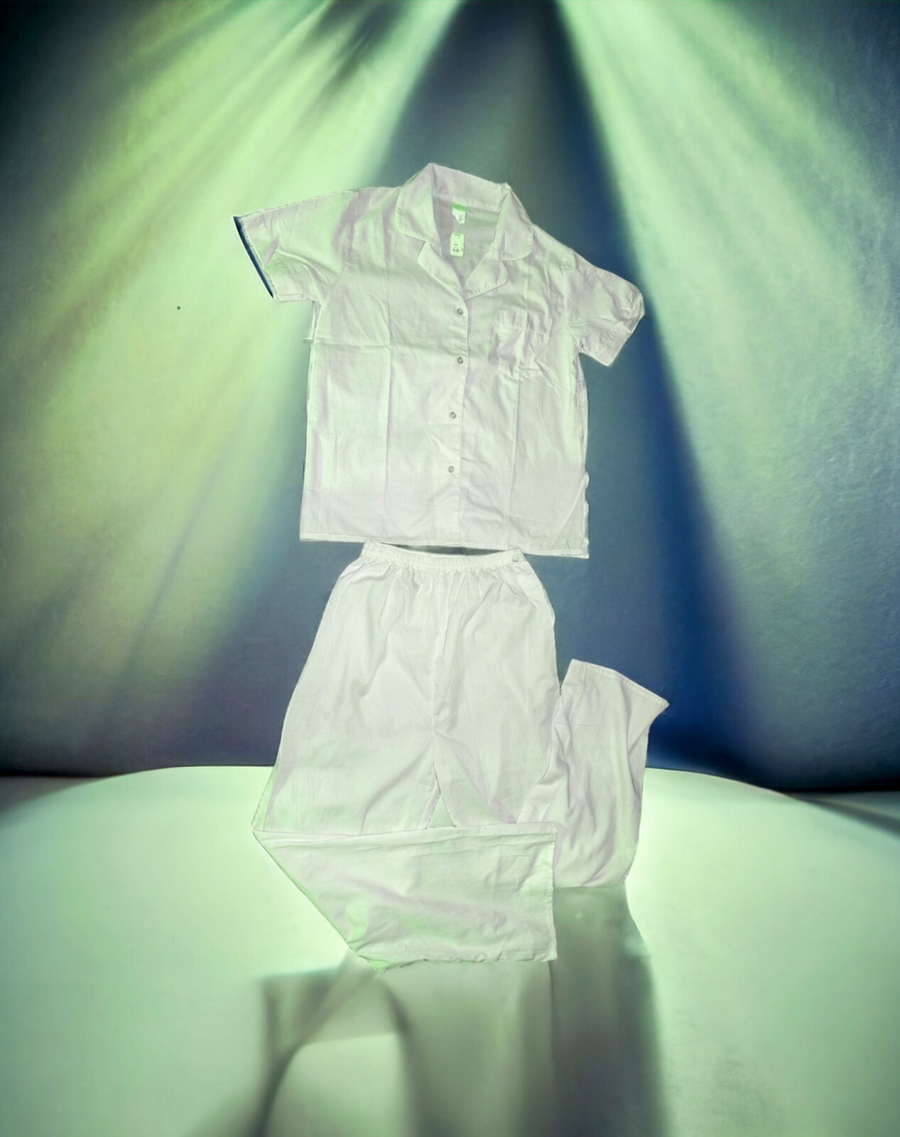 NWT Vintage KATZ 2 Piece Pajama Set Light Green LIGHTWEIGHT Womens Sz 38 Medium