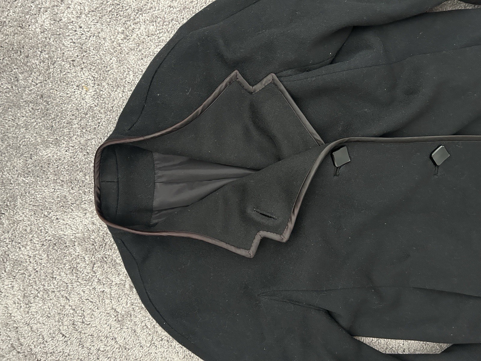 Vintage Sandra Rhodes Women’s Wool Asymmetrical Winter Coat Black Neiman Marcus