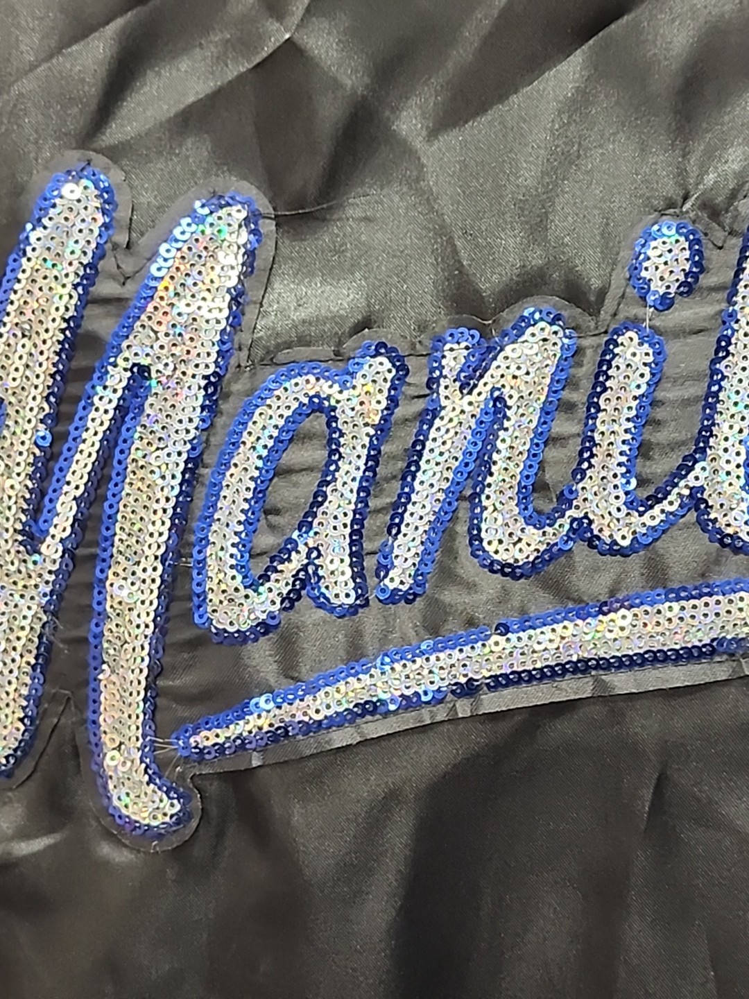 Vintage Barry Manilow Sequins Black Lightweight Jacket XL Rare