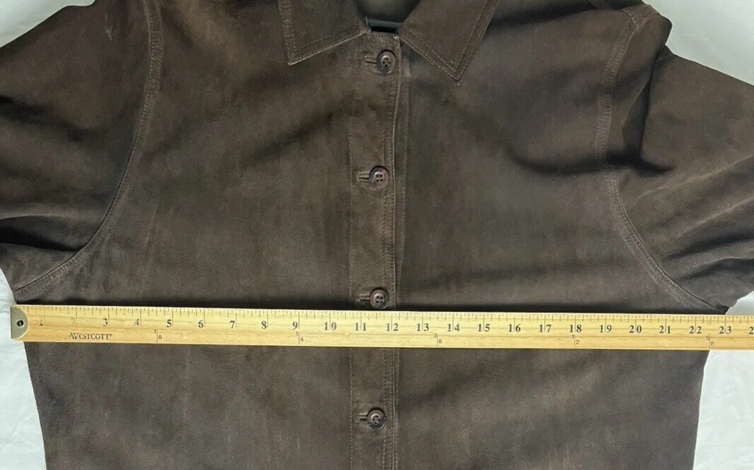 Vintage 70s Rizal Dark Chocolate Brown Suede Coat Jacket Leather Size XL
