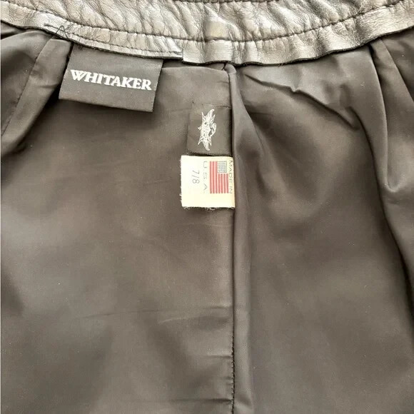 Vintage Whitaker USA 100% Leather Side Lace up Biker-Festival Shorts Size 7/8