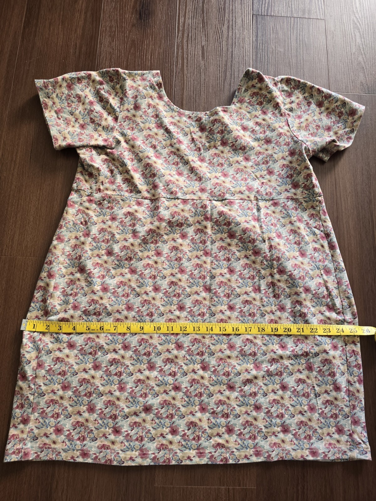 Vintage 1990s Floral Grunge Maternity Baby Doll Dress. Womens Large Made in USA