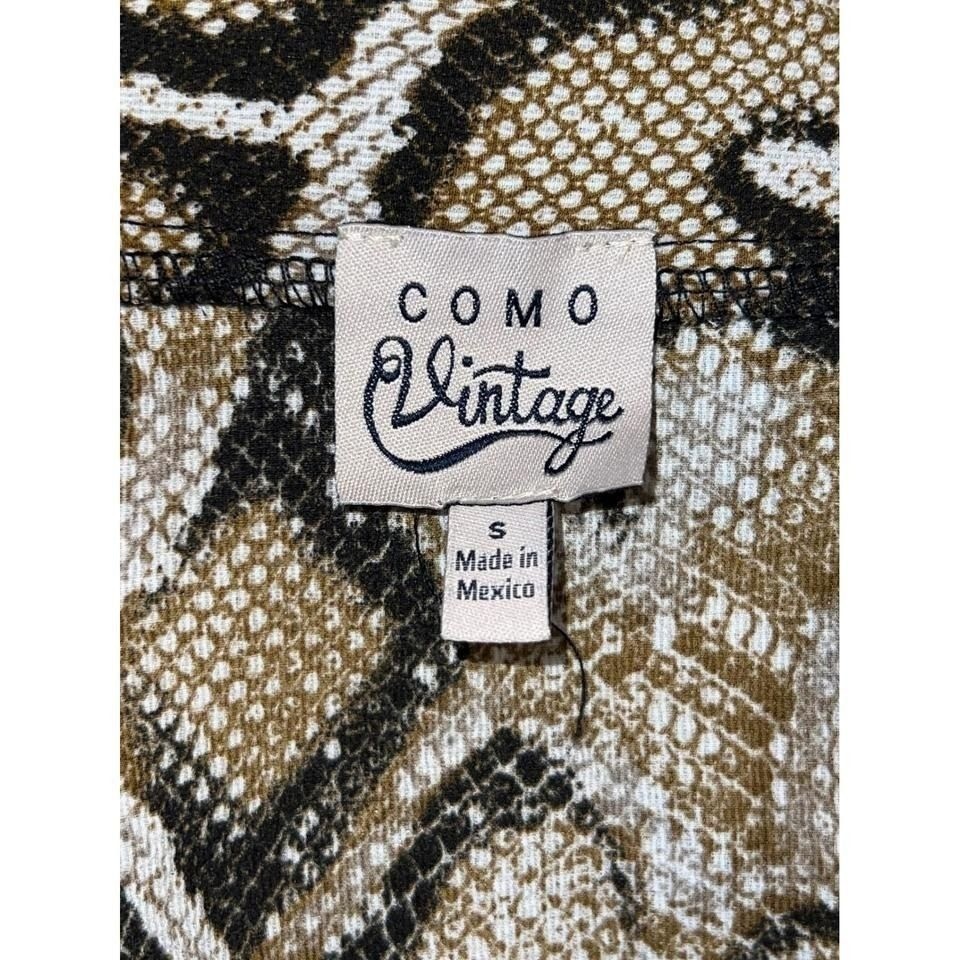Como Vintage Womens Snakeskin Print Wrap Midi Skirt Brown Tan Small D-SW137