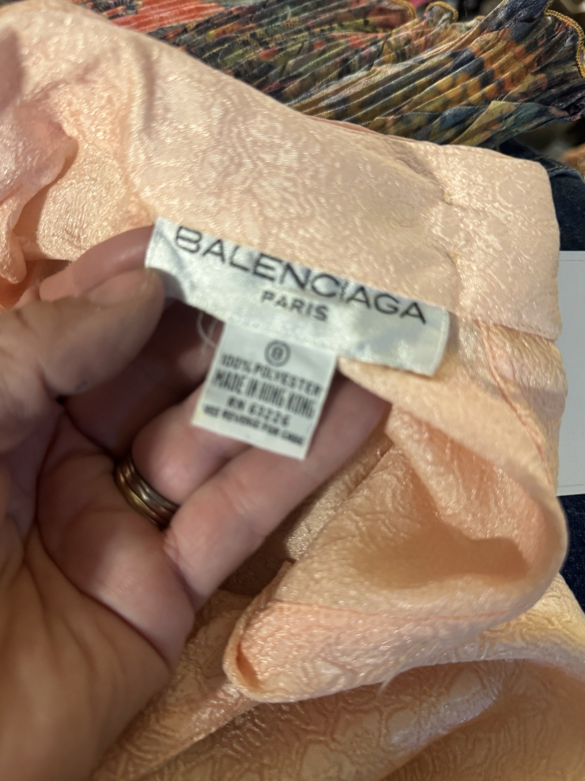 Balenciaga Paris Vintage Blouse Size 6 Circa 1980s Peachy Pink