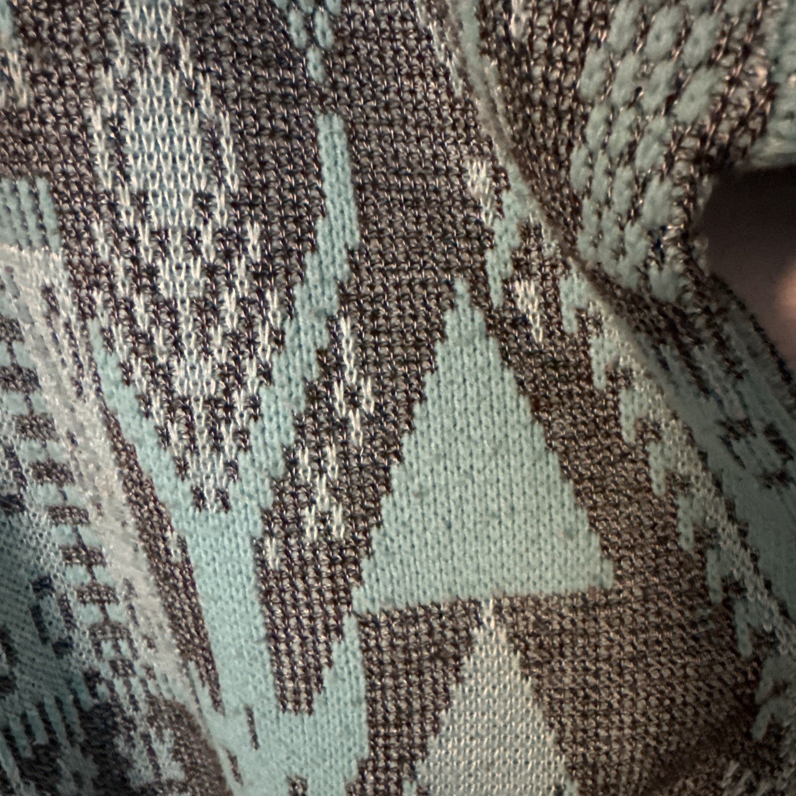 Vintage 1980’s Koman Retro Aqua Blue Black Sweater Sweater XL Y2K vibe Tribal