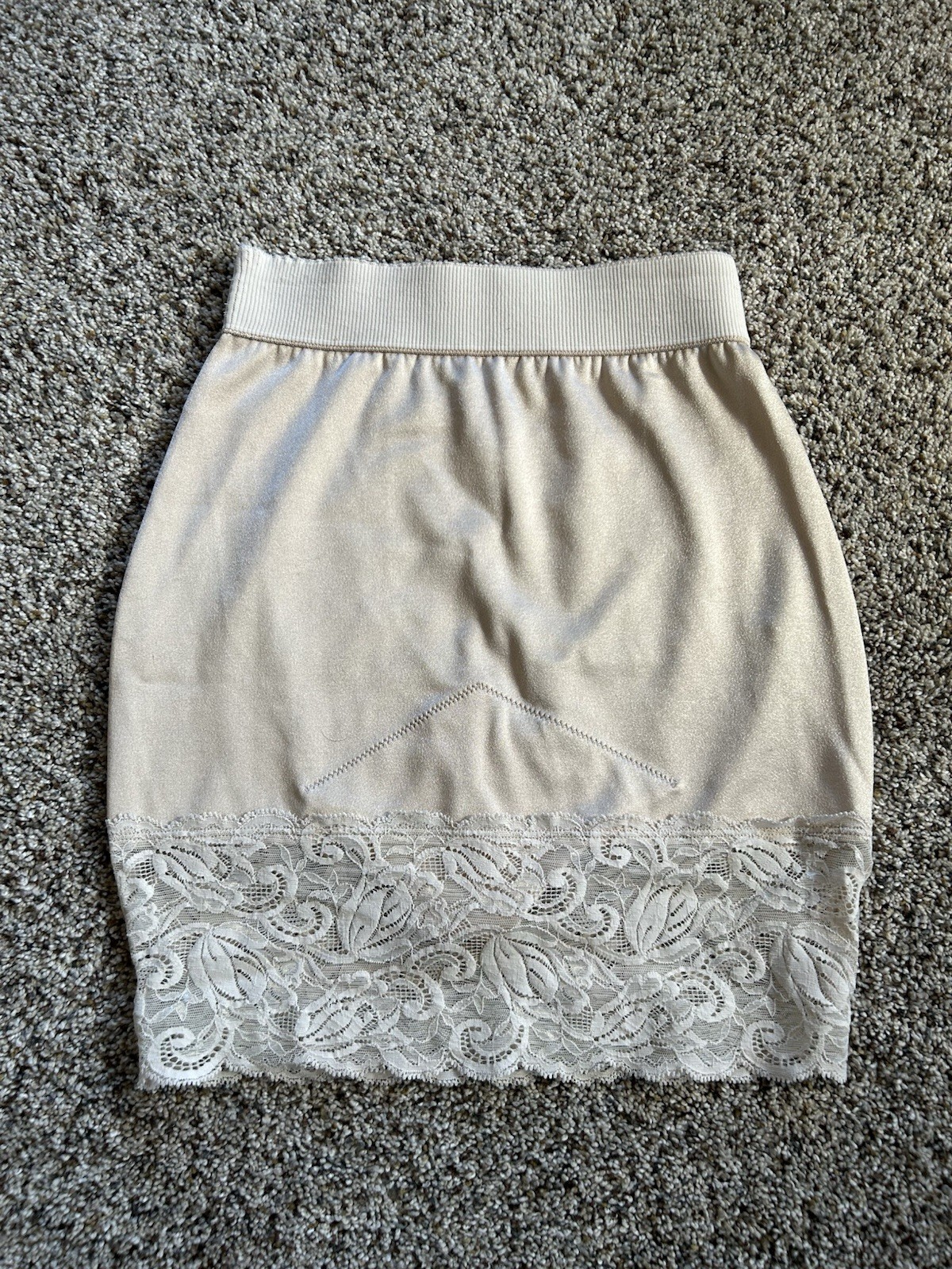 Vtg Vanity Fair L Lace Half Slip Shaper 40-194 Champagne Second Skin J25