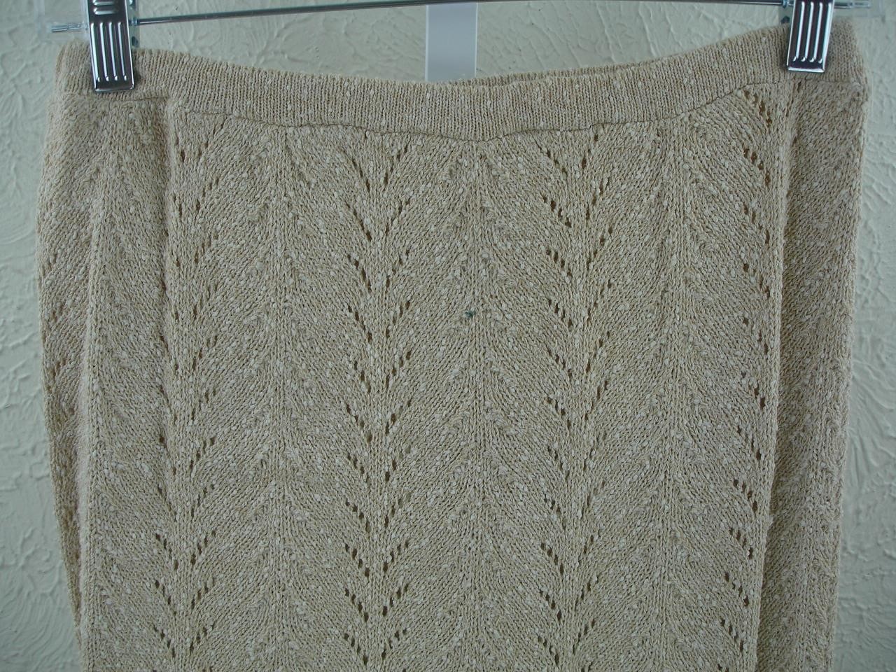 Women’s XS Vtg 1960’s Mister Cig 2-Pc Outfit Sweater Skirt Knit Beige Lime Green