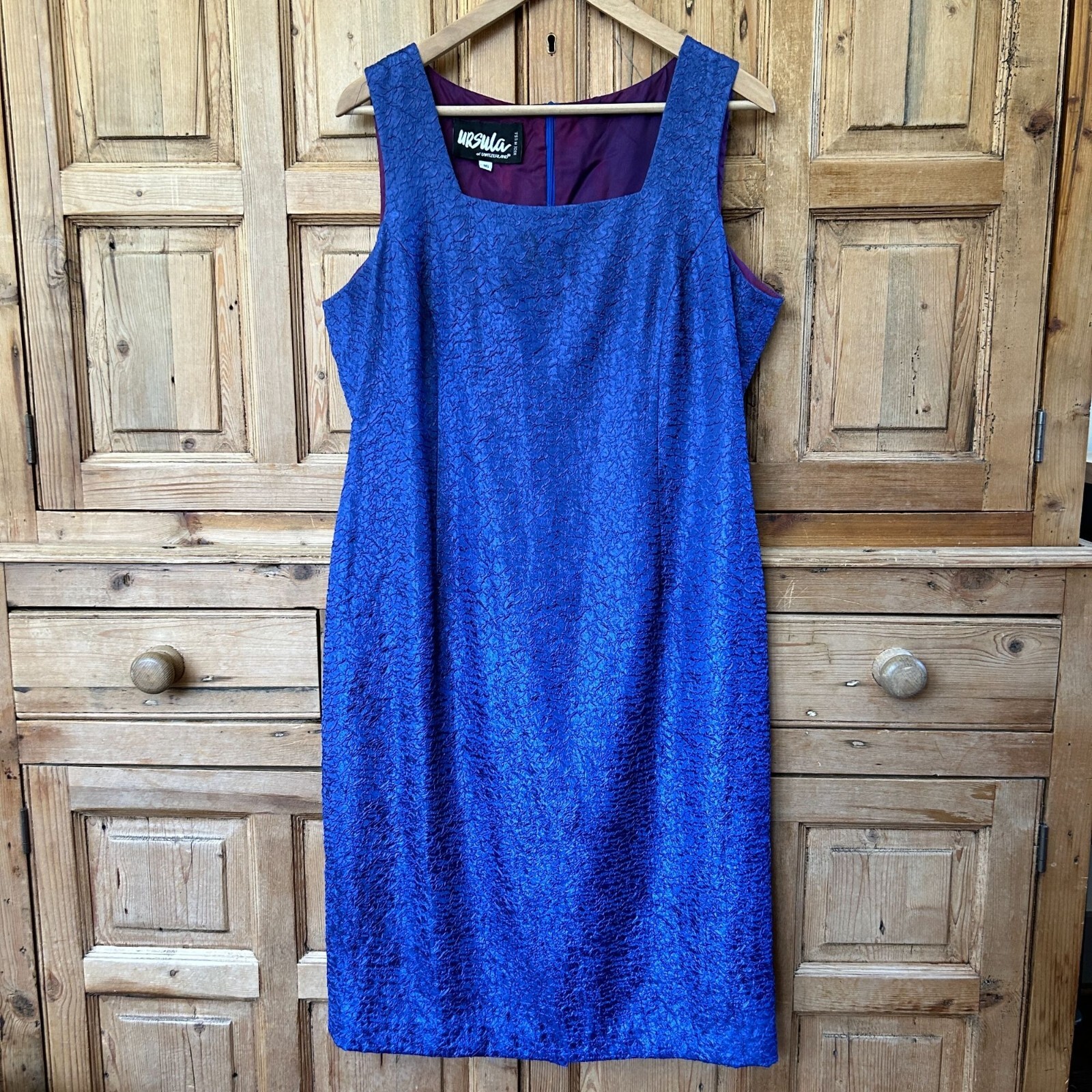 Ursula of Switzerland Vintage Size 16 Dress Metallic Mermaid Shimmer Sleeveless