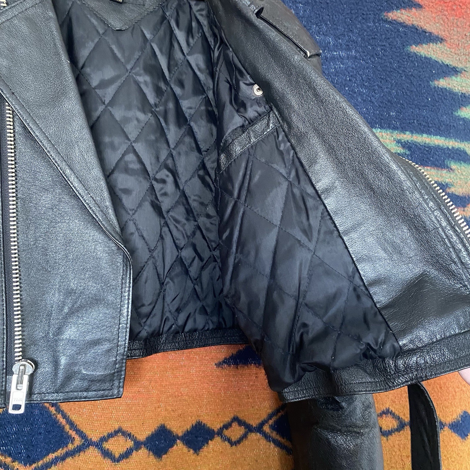 Vintage Taxi 80’s Leather Cropped Jacket. Biker Core. Motorcycle. Unisex. Large.