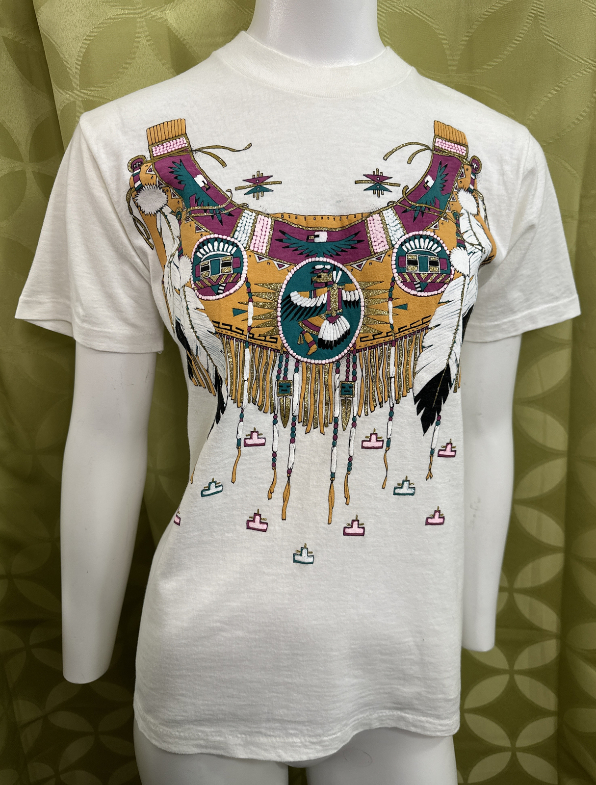 S Vintage DIAMOND DUST USA Single Stitch T-Shirt NATIVE AMERICAN First Nations