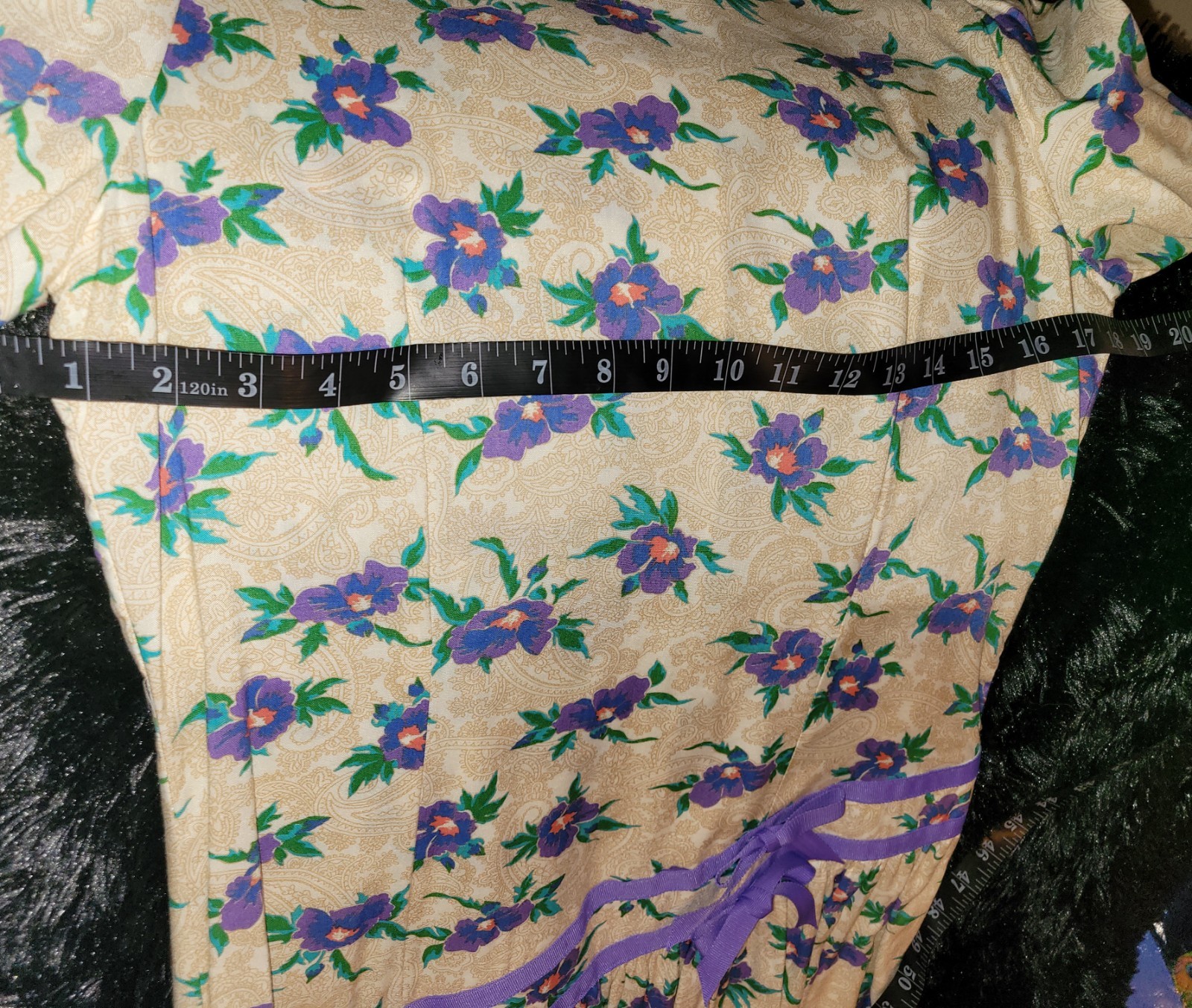 Vintage 1980’s Natalie Floral Rayon Dress Shoulder Pds 3/4 #Sleeves Sz/ 8