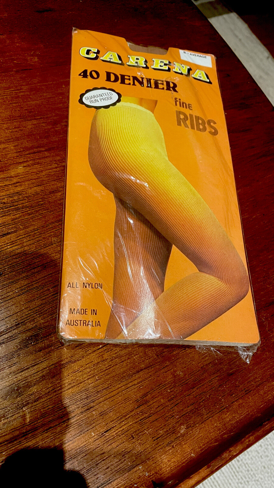 CARENA 40 Denier Fine Ribs Pantyhose -1970s-B Average-Rare