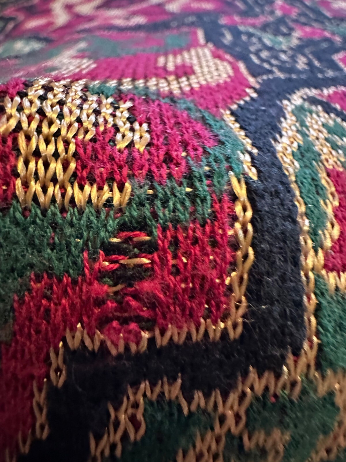 VTG 80s 90s Tapestry-Jumper Sweater Shoulder pads Retro cotton blend Grannycore