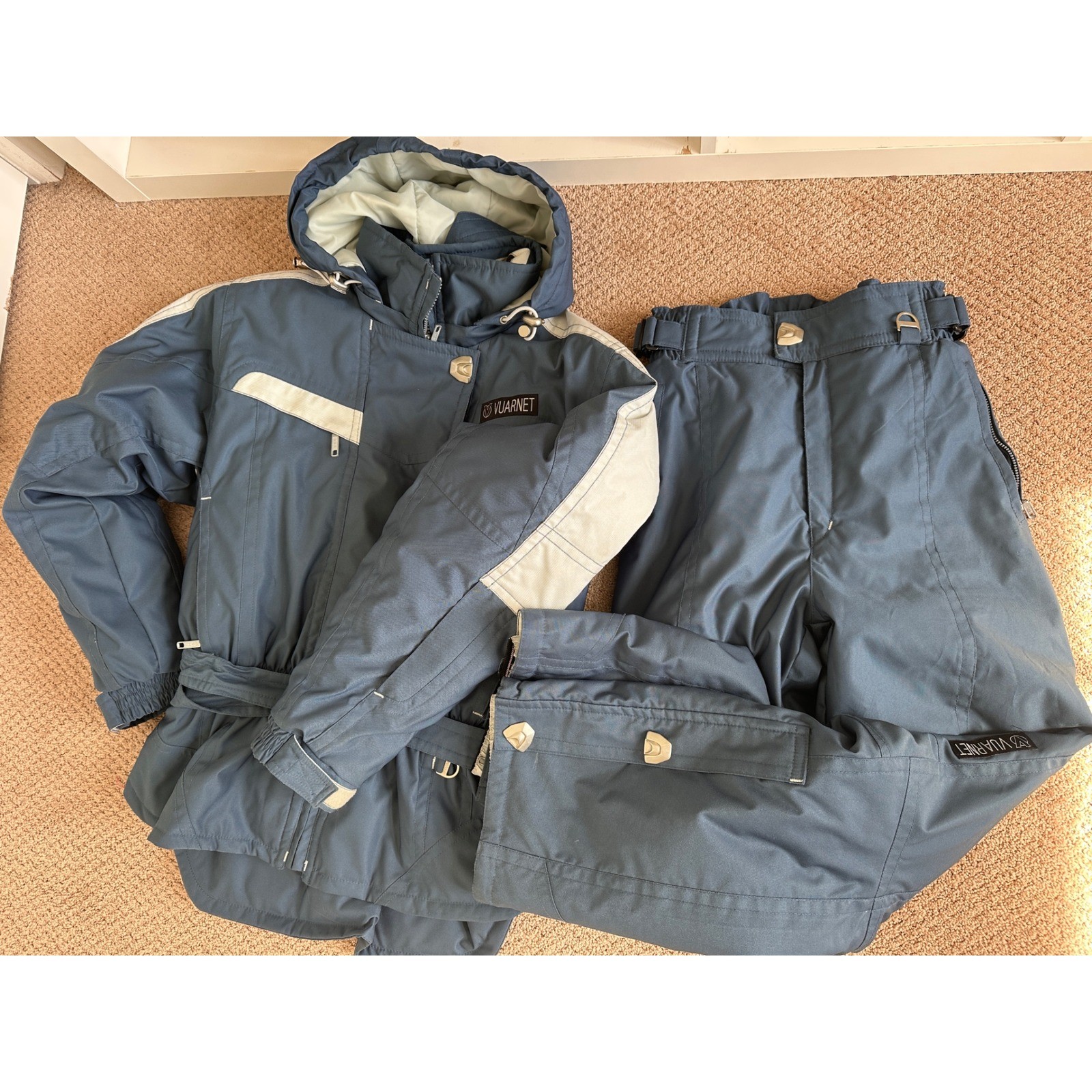 Vtg Vuarnet Ski Suit Womens 10 2pc Jacket Pants Retro 90sInsulated Hooded