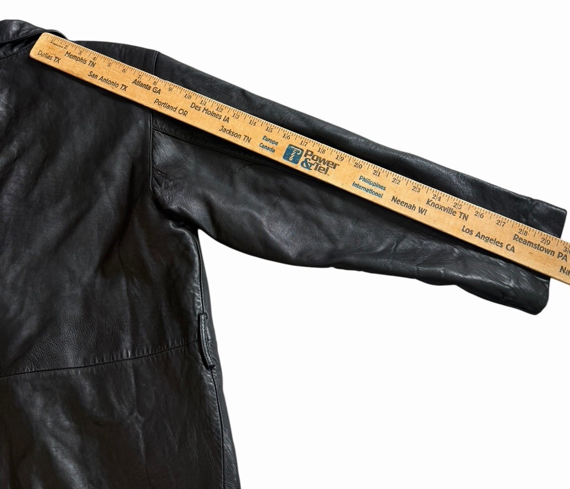 Vtg 90s Brass Plum BP Nordstrom Women’s Black Lamb Leather Jacket Coat L Read