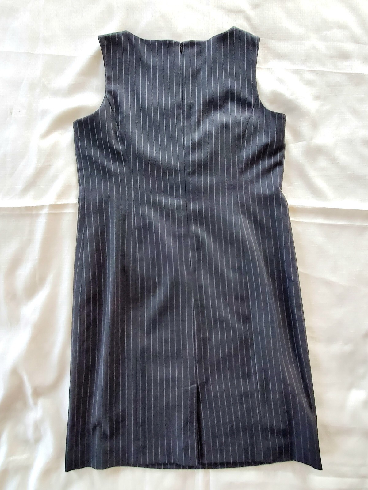 Vintage Gray Pinstripe Suit Blazer Sheath Dress Size 12P Laura Scott Y2K 2000s